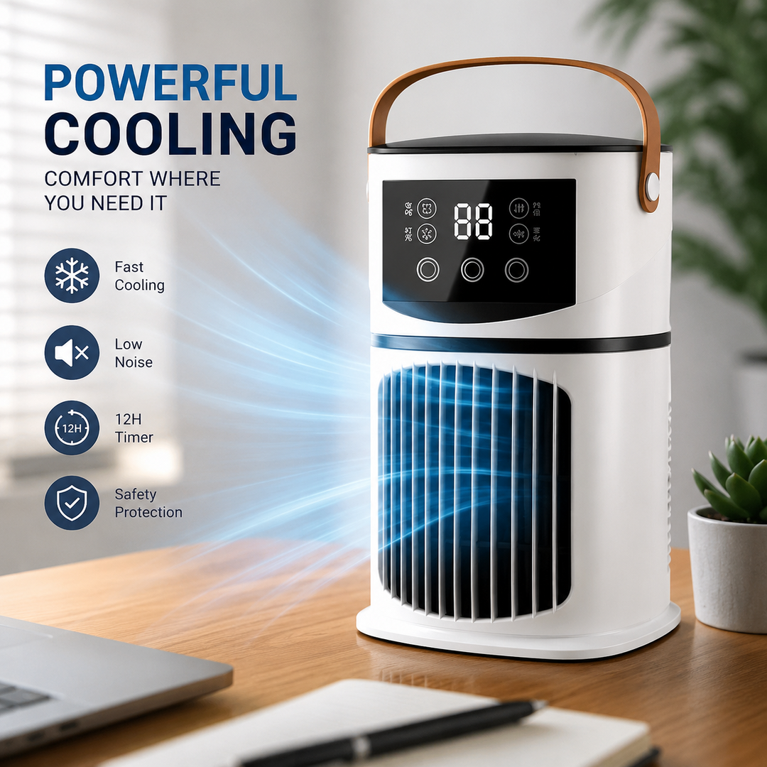 Portable Air Conditioner Desk Fan Humidifier with Timer Quiet Air Cooler