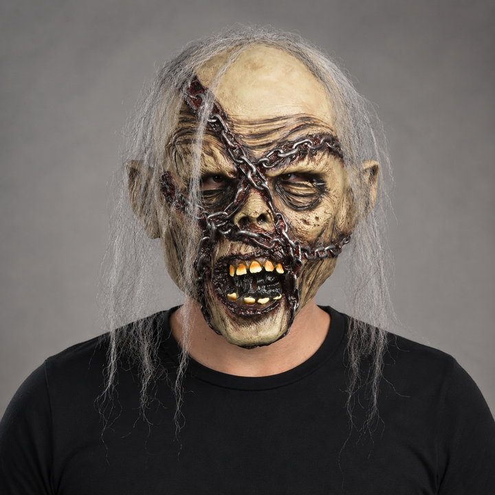 Chain Face Zombie Latex Mask Halloween Horror Scary