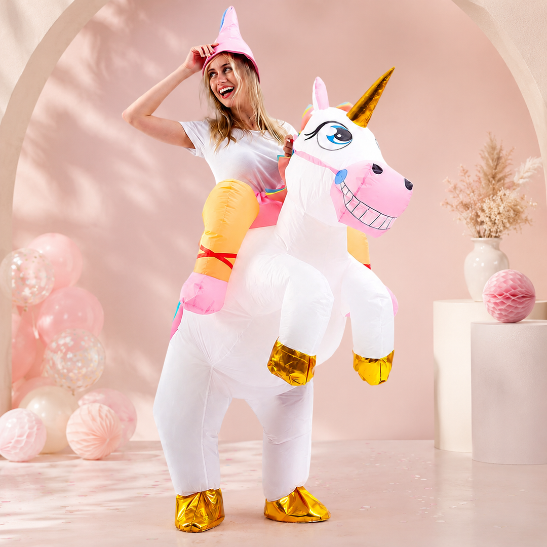 Inflatable Unicorn Ride-On Costume Adults Halloween Funny