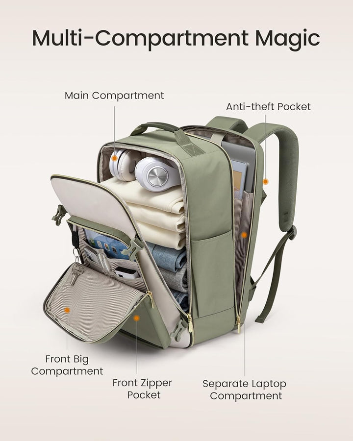 40 Liter Travel Backpack with Packing Cubes Set Backpack Luggage Organizer