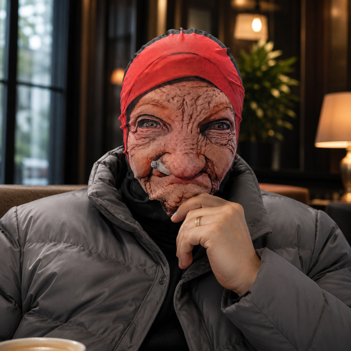 Old Lady Face Mask Funny Halloween Novelty Adult