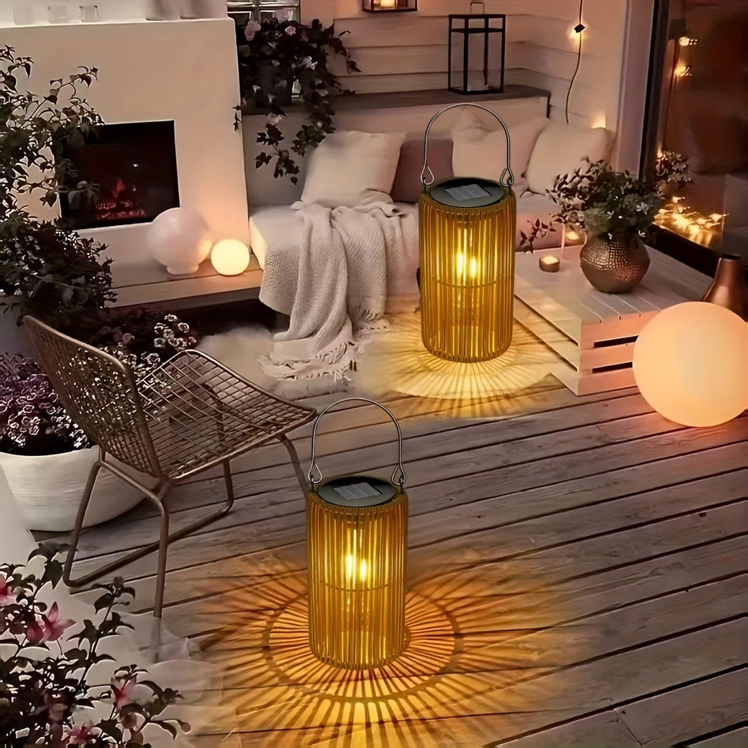 Solar Hanging Lanterns Set Outdoor Waterproof IP65 with Automatic Switch