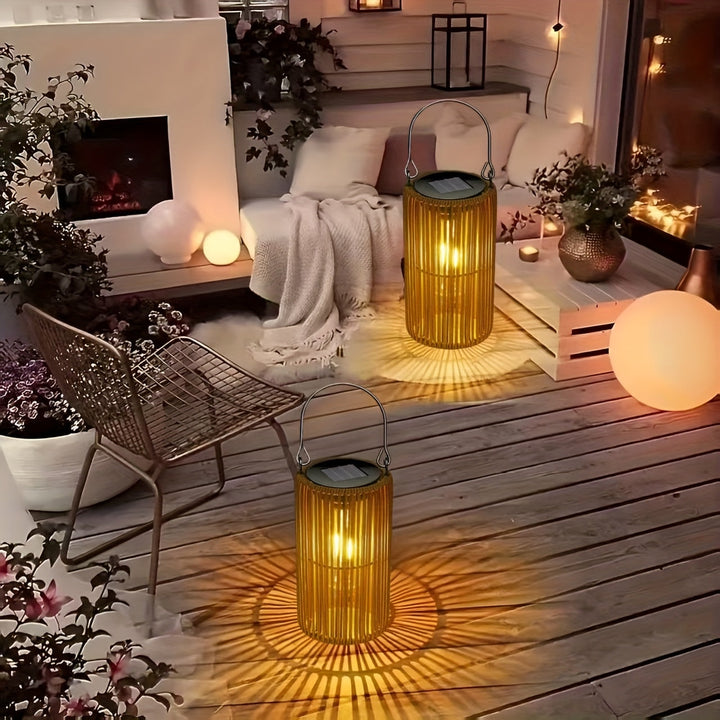 Solar Hanging Lanterns Set Outdoor Waterproof IP65 with Automatic Switch