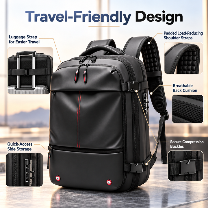 Vacuum Compression Travel Backpack Space Saving Carry Bag