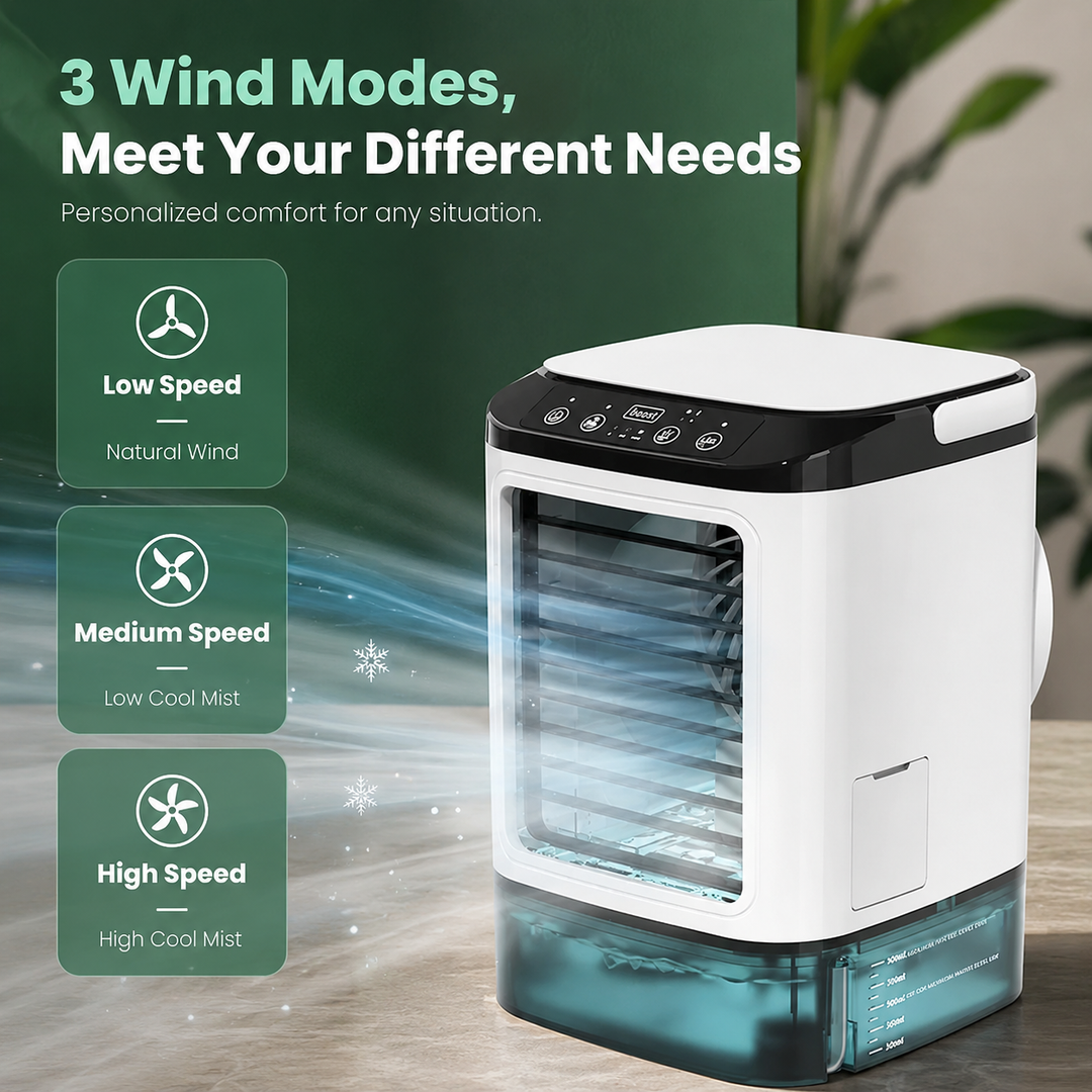 Portable Mini Evaporative Air Cooler Humidifier Fan 900ml