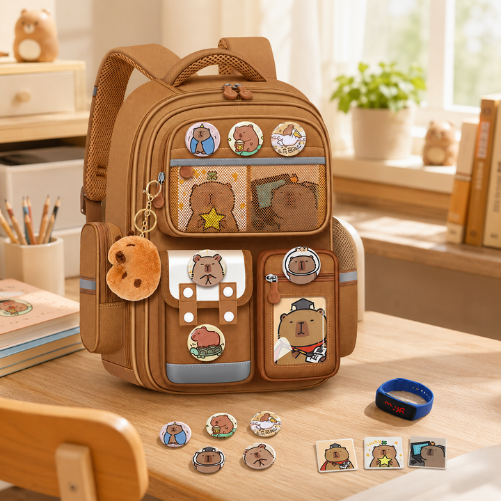 Kapibala Kids Large Capacity Primary School Backpack