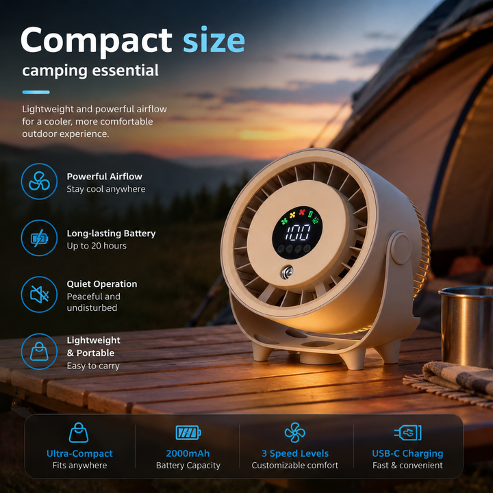 Portable Misting Fan Humidifier Digital Display Quiet Wall Mount Fan