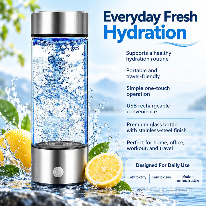 Hydrogen Water Bottle Rechargeable Hydrogen Rich Water Generator