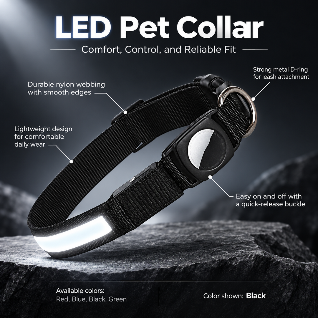 Flashing LED Dog Collar Waterproof USB Rechargeable Safety