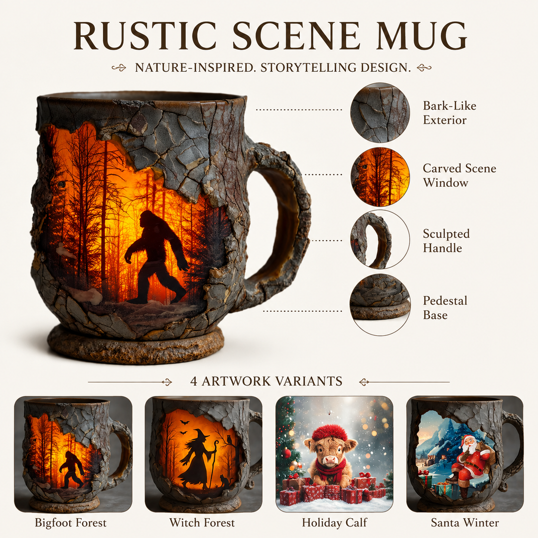 Halloween Resin Mug Bigfoot Witch Reindeer Santa Novelty