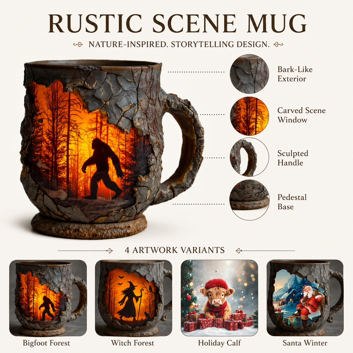 Halloween Resin Mug Bigfoot Witch Reindeer Santa Novelty