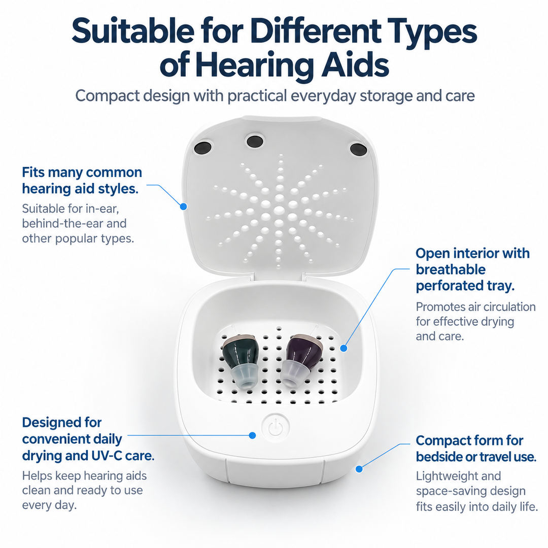 Hearing Aid Drying Box USB Dehumidifier Cleaner Storage Case