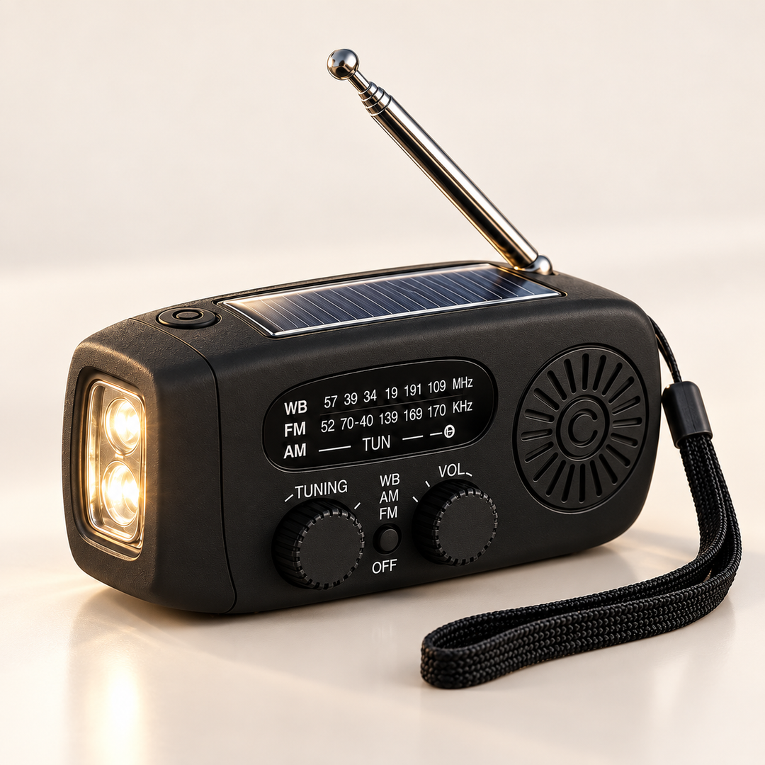 Portable Wind Up Emergency Radio AM FM Solar with Power Bank