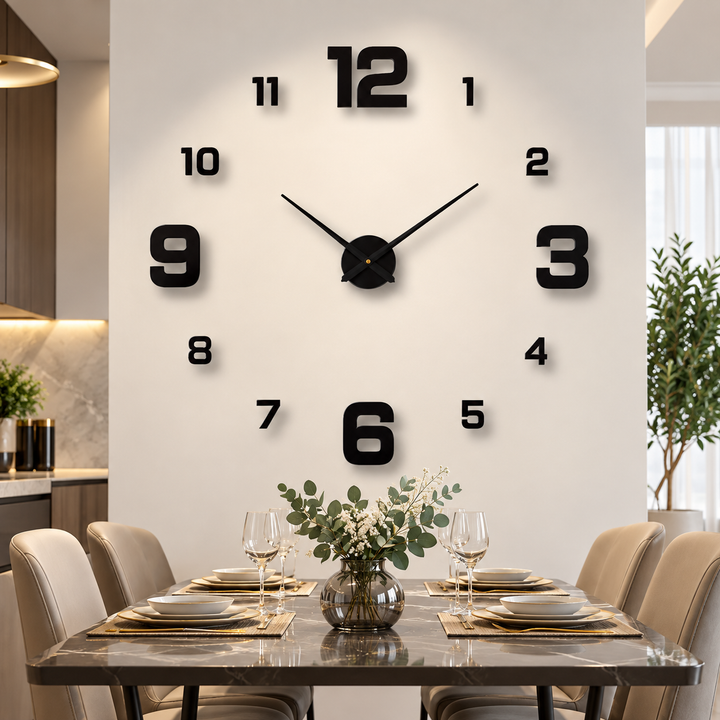 Modern Statement Wall Clock Large Decorative Clock for Living Room