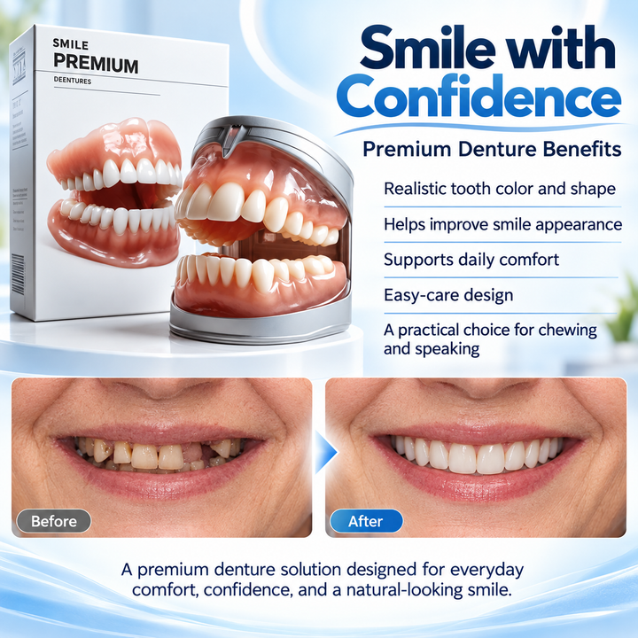 Cosmetic Snap On Veneers Temporary Fake Teeth Upper Lower Set
