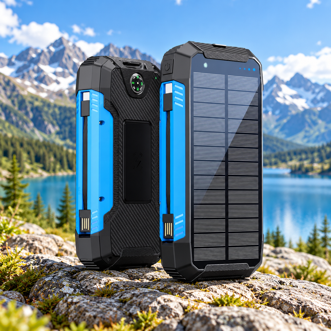 30000mAh Solar Power Bank Wireless Waterproof Portable Charger