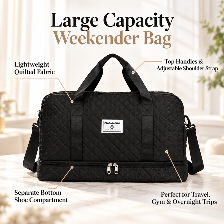 Weekender Duffle Bag Water Resistant Travel Holdall Gym Overnight