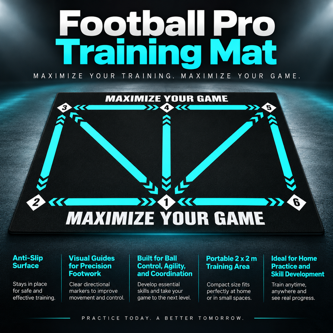 Football Training Mat Anti Slip 2x2m Skills Video Program