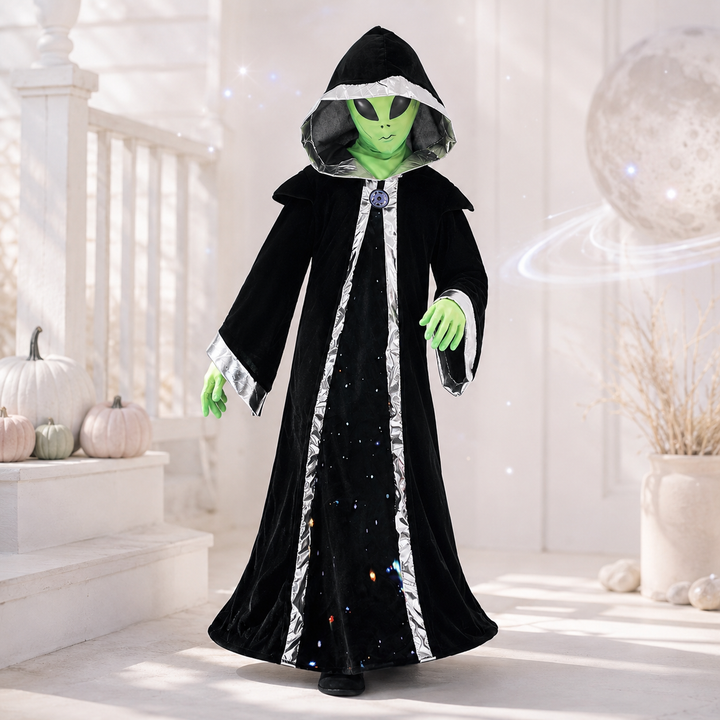 Kids Alien Boss Costume Hooded Robe with Mask Halloween