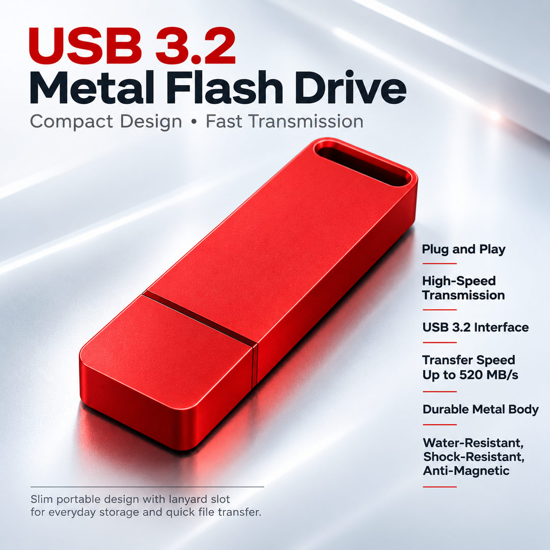 USB 3.2 Flash Drive High Speed Waterproof Metal Memory Stick