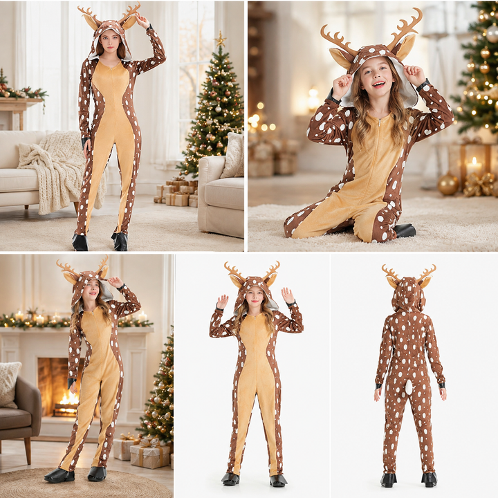 Rudolph Reindeer Kids Christmas Costume Fleece Romper
