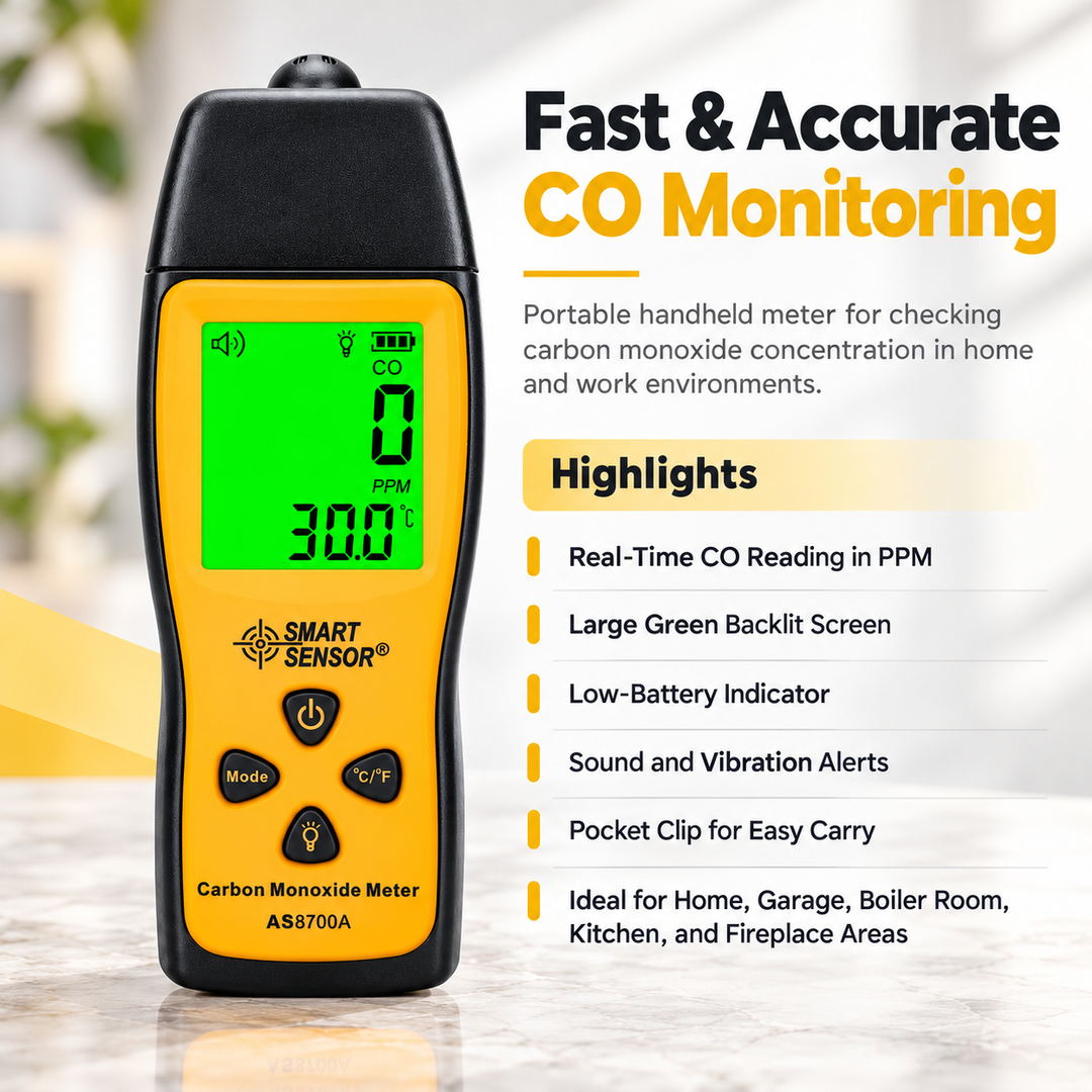 Portable Carbon Monoxide Detector Handheld CO Gas Meter Alarm