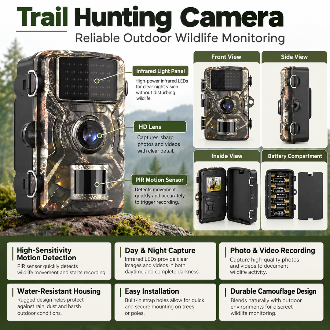 Night Vision Wildlife Camera Outdoor Motion Activated Trail Cam 2 Pack