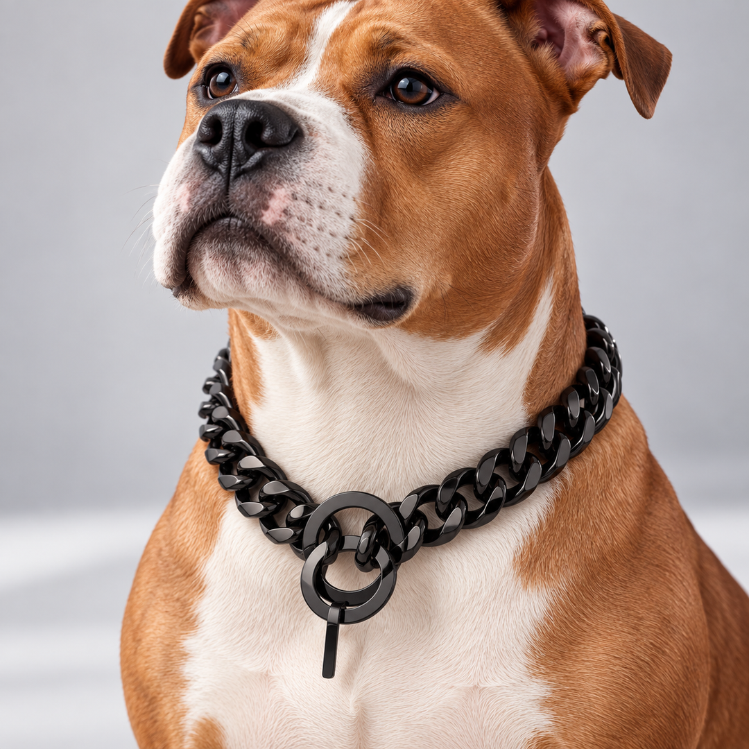 Hip Hop Cuban Chain Dog Collar 15mm Stainless Steel Pet Collar