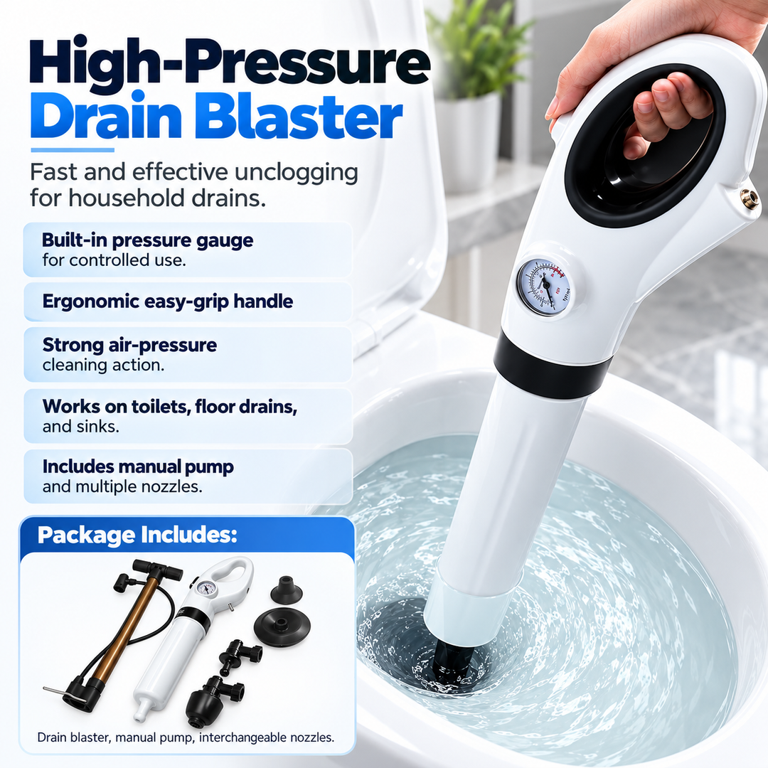 Effortless Toilet Plunger High Pressure Drain Unblocker Tool
