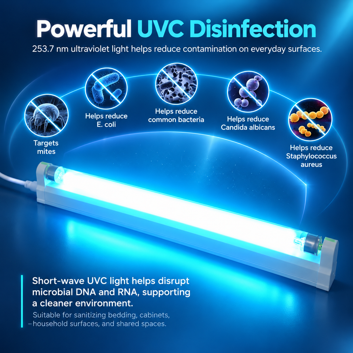 Germicidal UV Light 8W Ultraviolet Lamp for Home Room Surface Cleaning