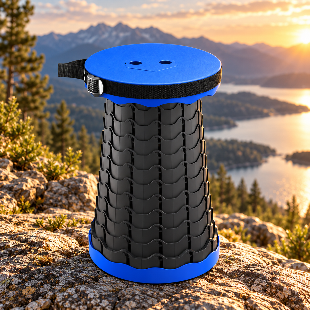 Ultra Compact Foldable Stool Lightweight Adjustable Camping Seat
