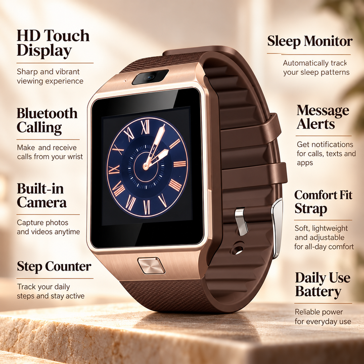 Bluetooth Touchscreen Smart Watch Fitness Tracker with Calls