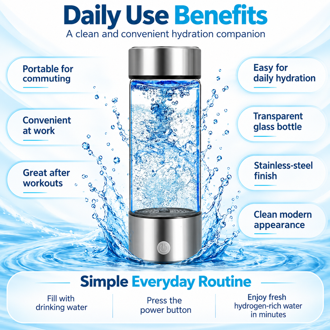 Hydrogen Water Bottle Rechargeable Hydrogen Rich Water Generator
