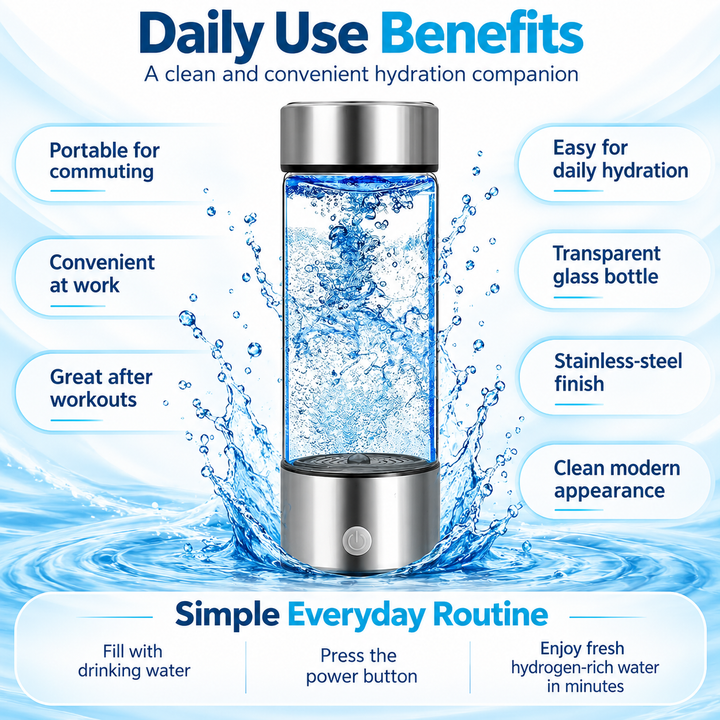 Hydrogen Water Bottle Rechargeable Hydrogen Rich Water Generator