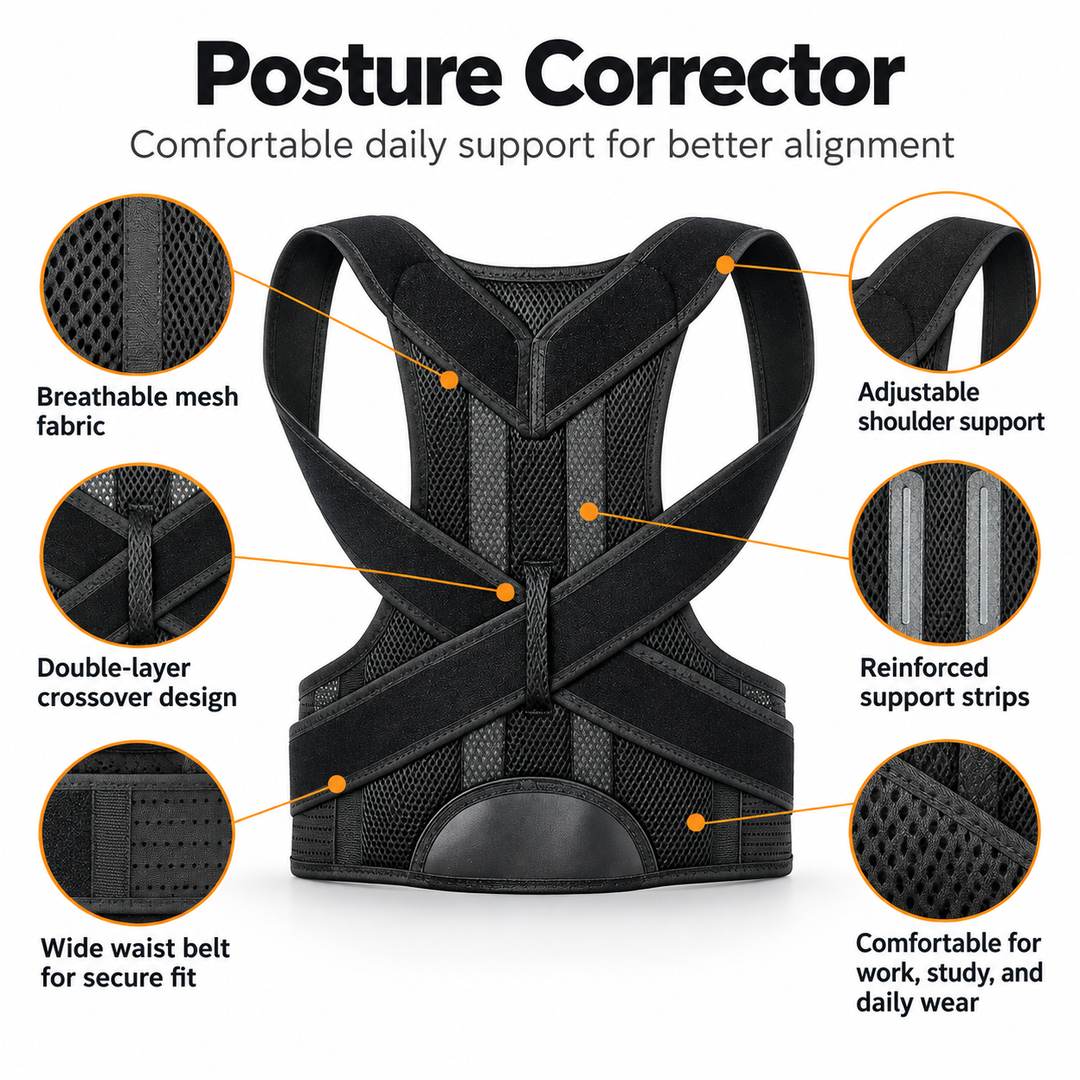 Posture Corrector Back Brace Upper Shoulder Support Adjustable Wear