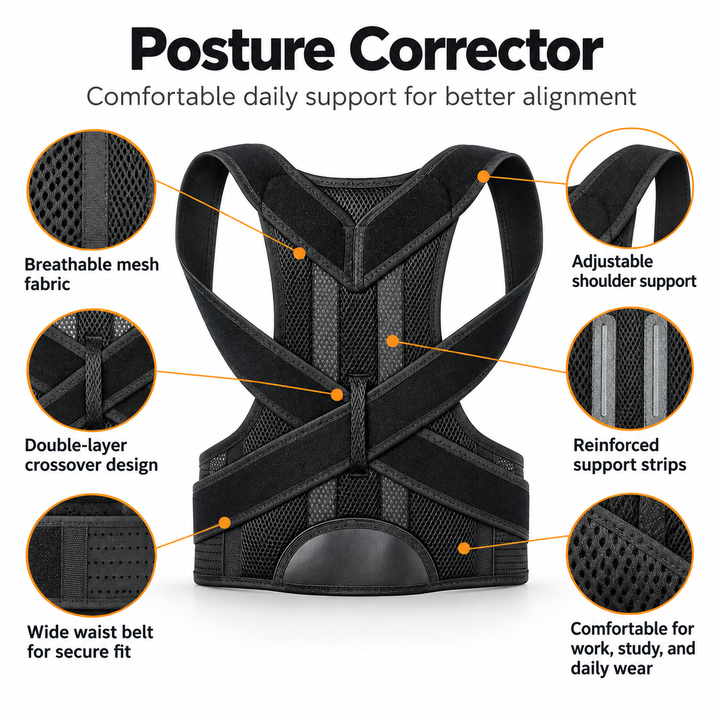 Posture Corrector Back Brace Upper Shoulder Support Adjustable Wear