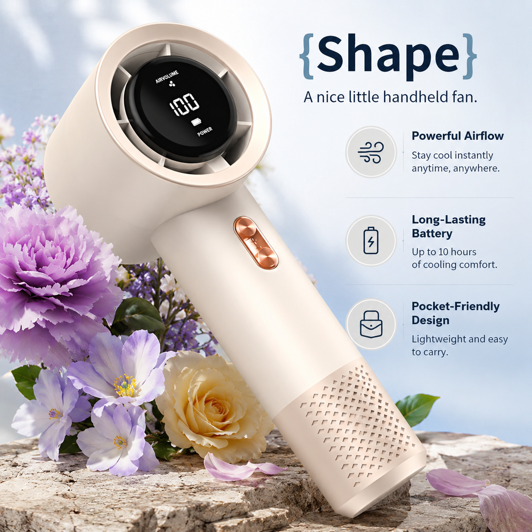 Portable Handheld Bladeless Mini USB Rechargeable Fan with LED