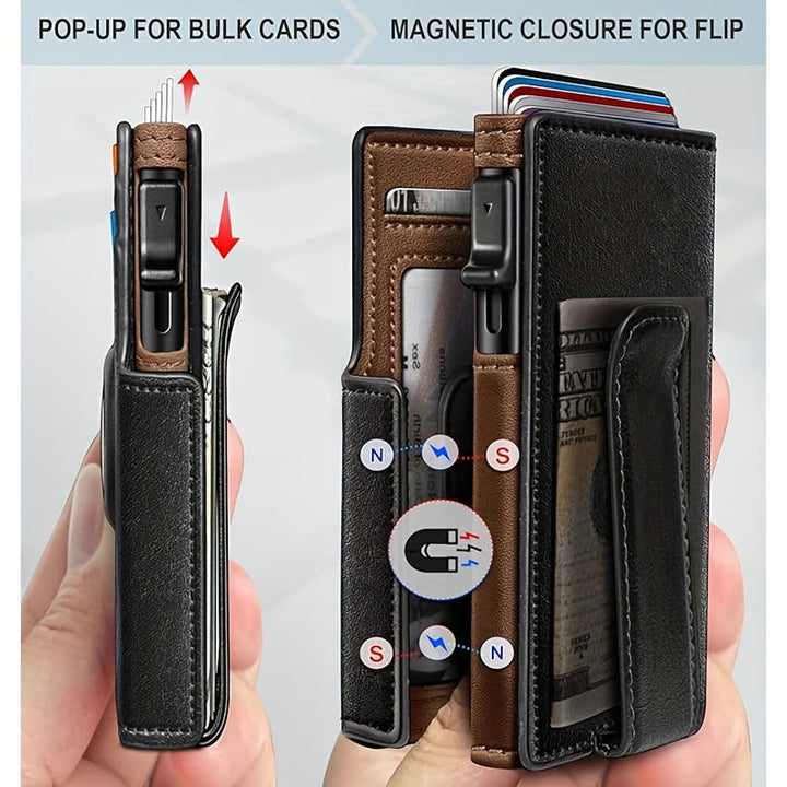 Metal RFID Wallet with Automatic Pop-Up and Airtag Slot
