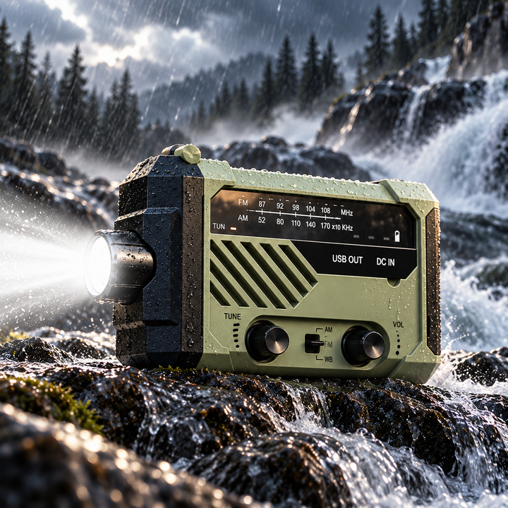 Wind Up Emergency Radio Waterproof Solar Crank AM FM Radio