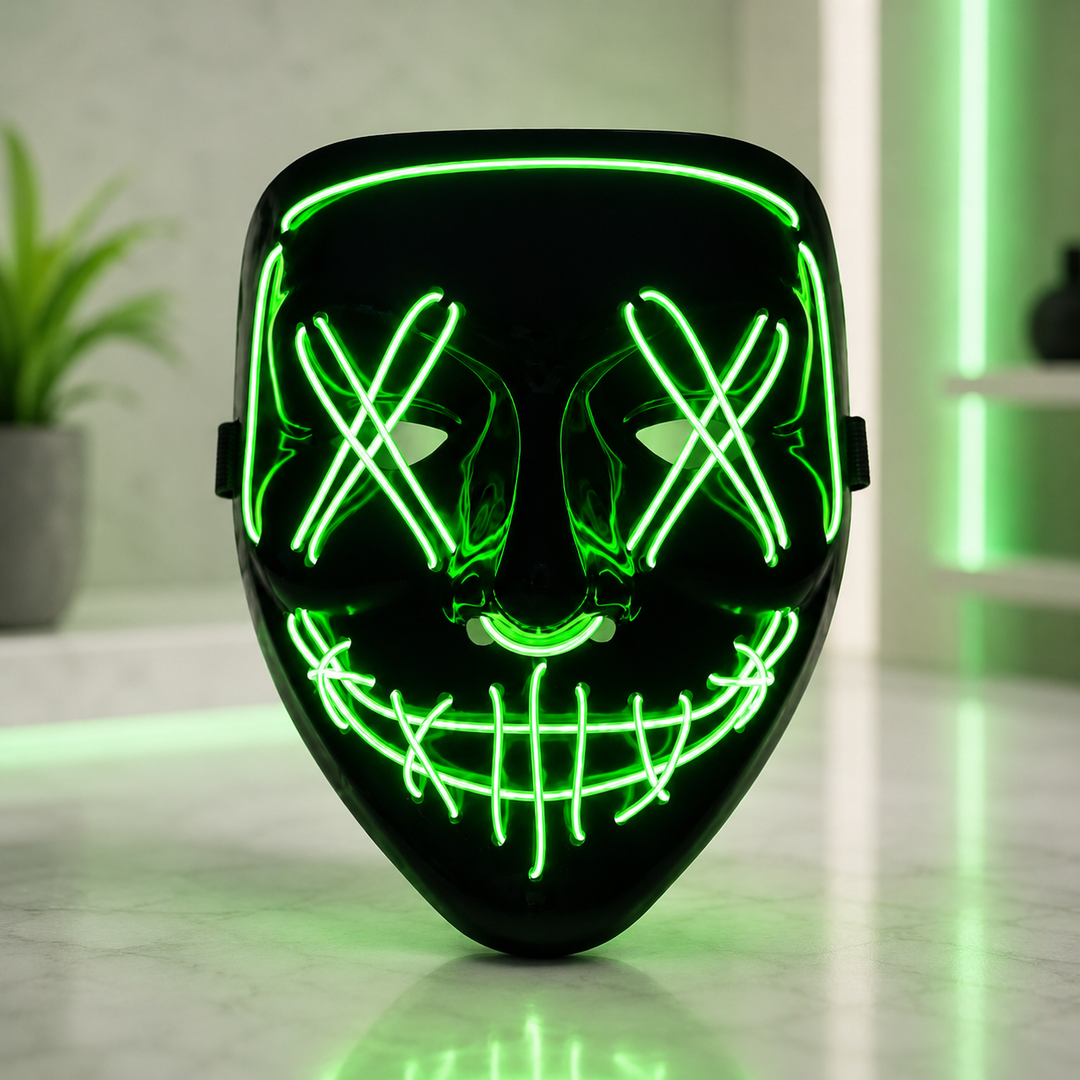 LED Purge Mask Light Up Halloween Scary Glow Adult