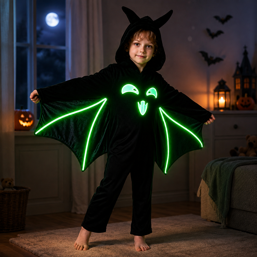 Kids Bat Costume Glow in the Dark Cape Cloak Halloween