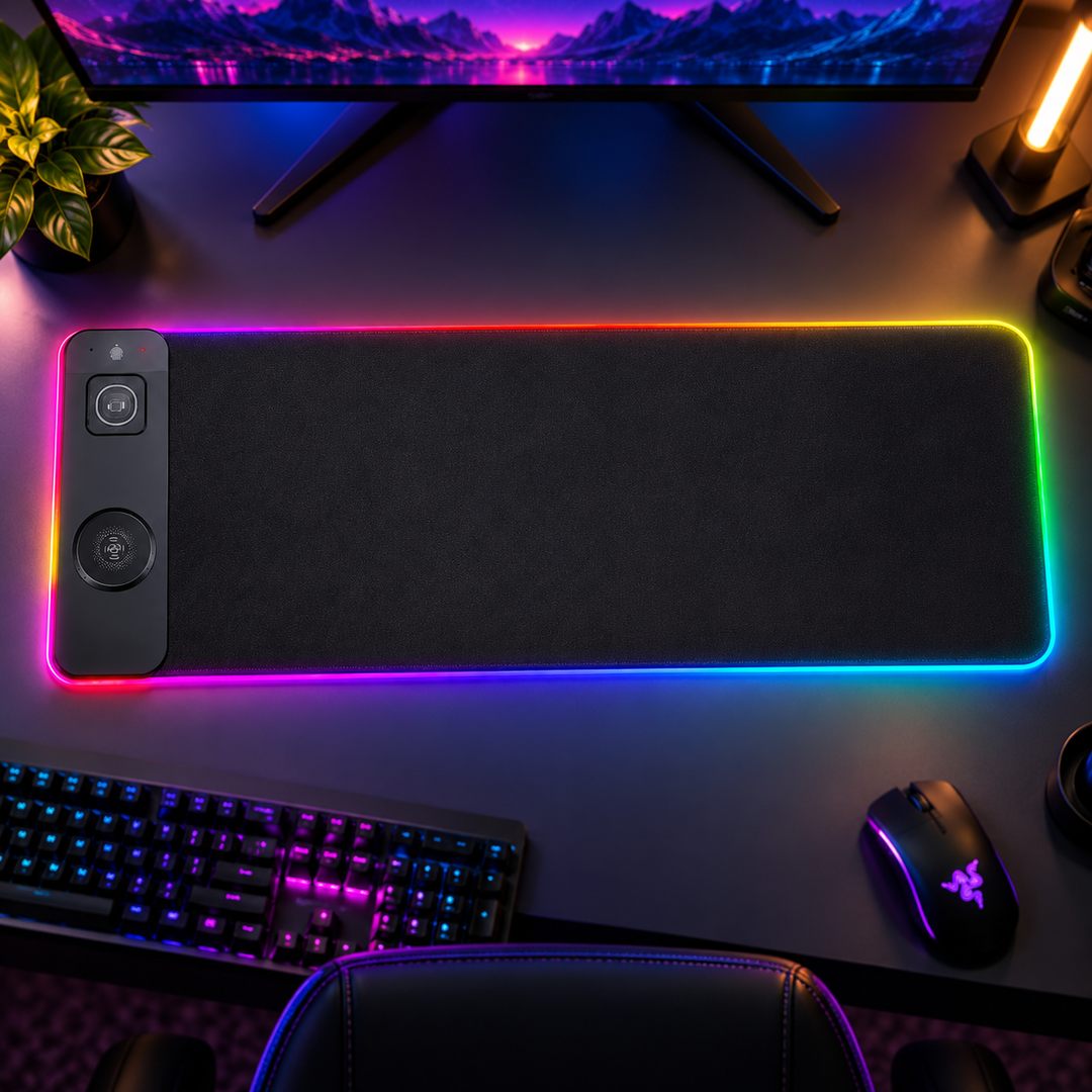 Wireless Charging Desk Mat RGB Mouse Pad with Charger