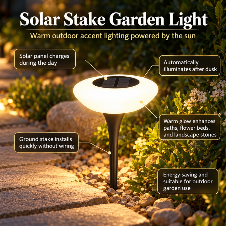 Solar Powered Garden Lights Waterproof Outdoor Pathway Stake Lights