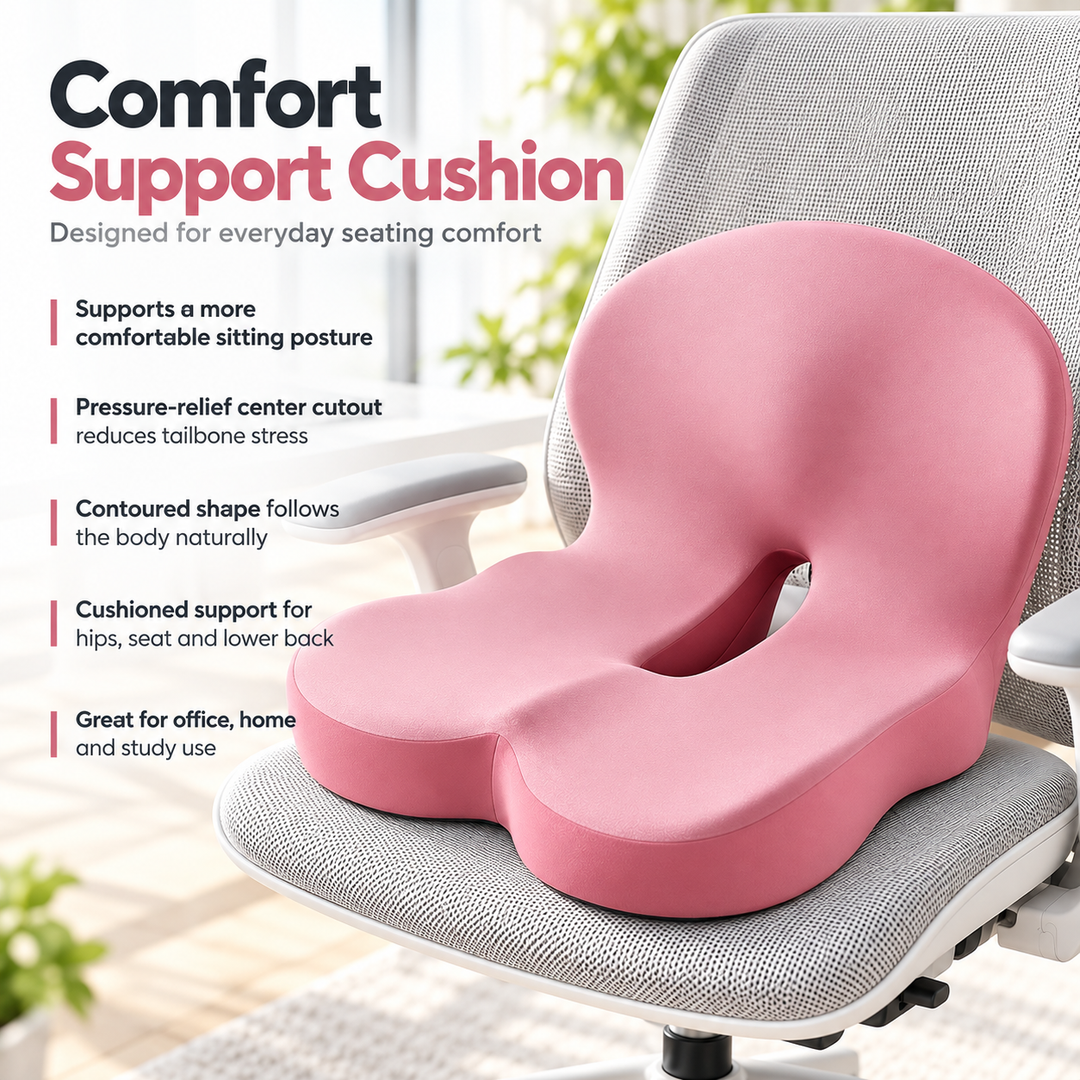 Memory Foam Seat Cushion and Back Support Orthopedic Chair Pillow
