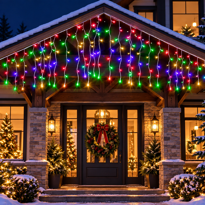 Icicle String LED Lights Warm White Outdoor Christmas Lights