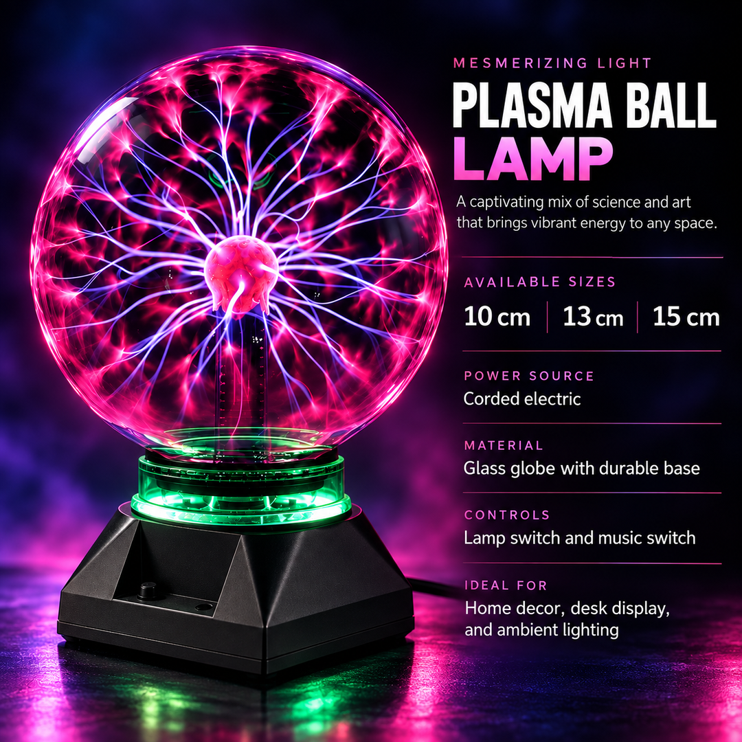 Plasma Globe Light Touch Activated LED Orb for Home Decor