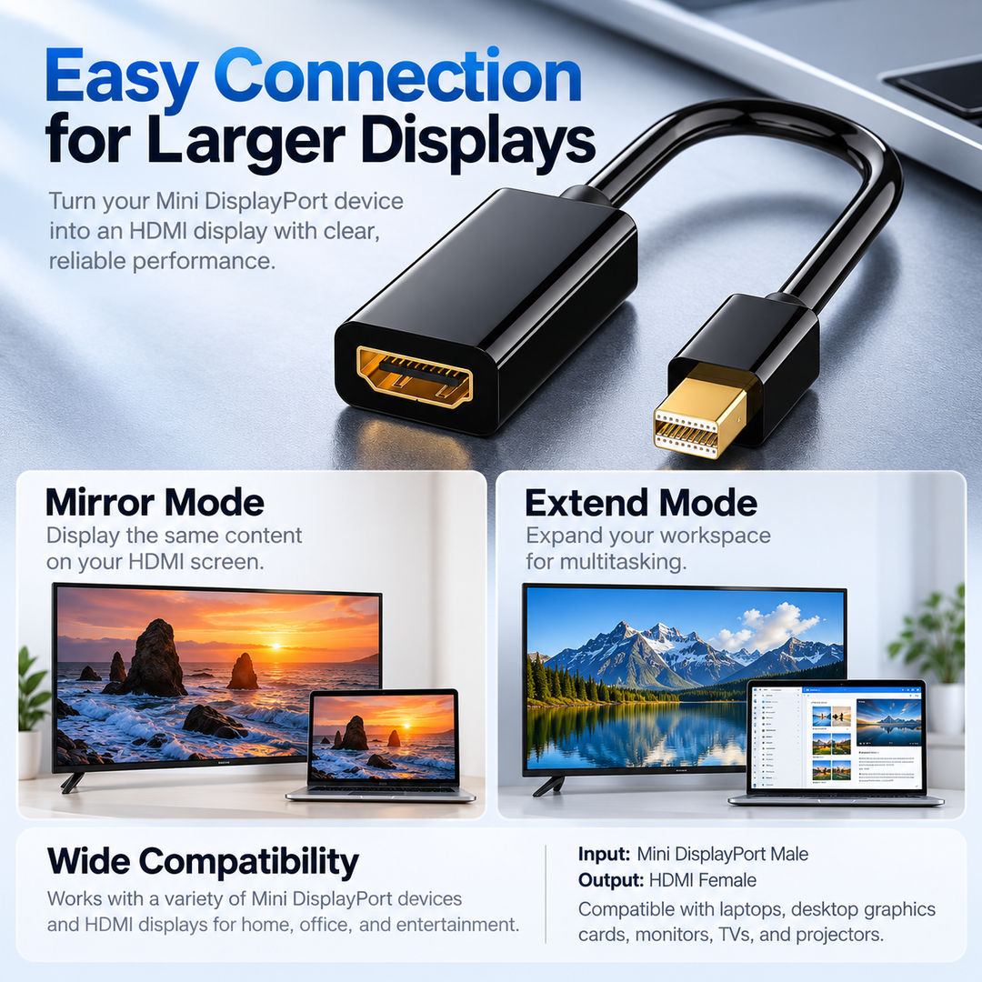 HDMI to Thunderbolt Adapter Mini DisplayPort to HDMI Connector