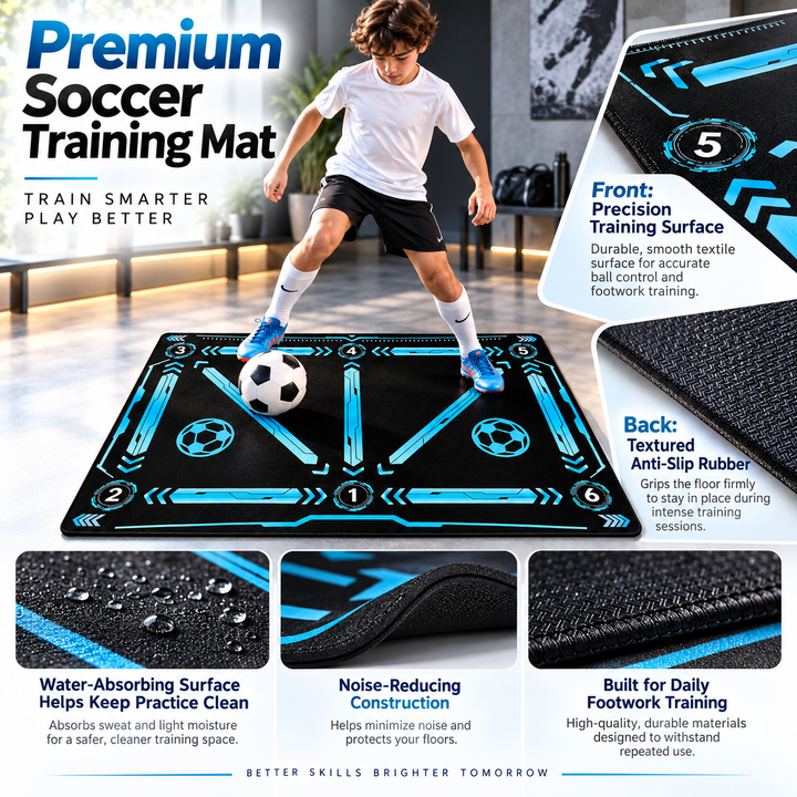 Football Training Mat Anti Slip 2x2m Skills Program Soccer