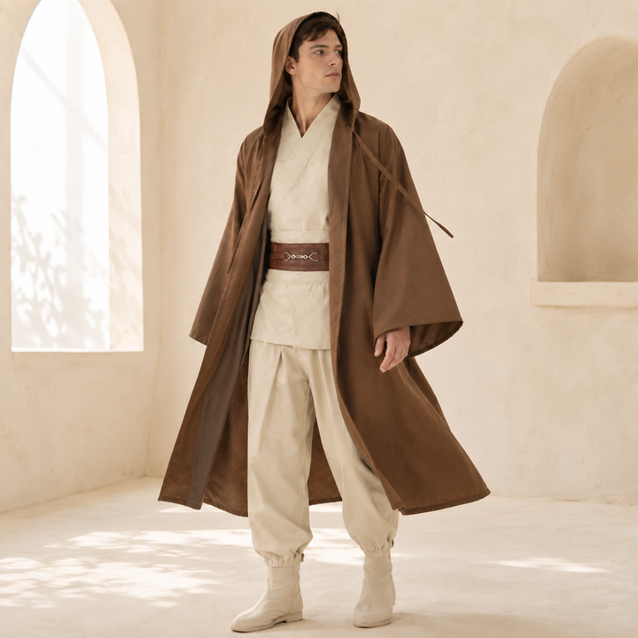 Mens Jedi Robe and Cloak Costume Set Halloween Cosplay