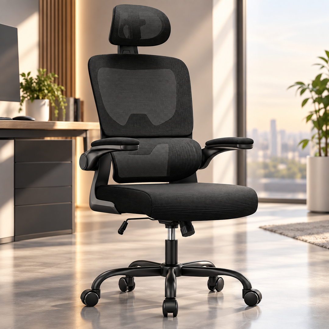 Ergonomic Office Chair with Lumbar Support Adjustable Headrest